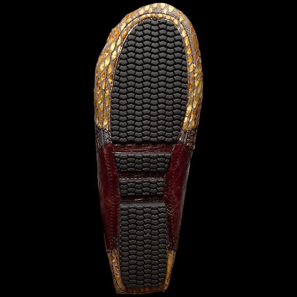 KENZIE Diva Women Sz 8.5 Moccasins Animal Snakeskin Patchwork Flats Loafer Shoes - Picture 2 of 16